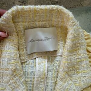 Monique Lhuillier Yellow and Cream Women's Blazer